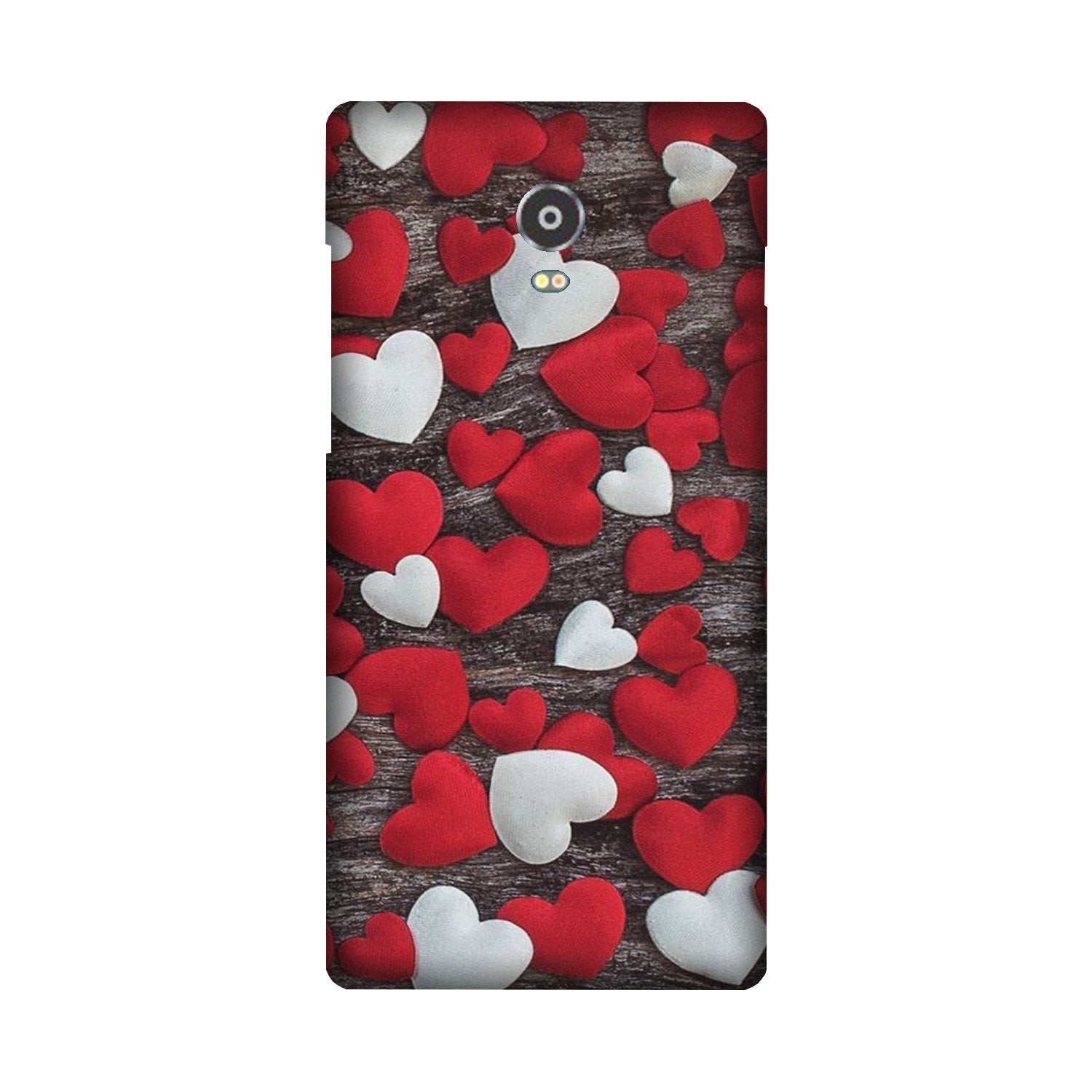 Red White Hearts Case for Lenovo Vibe P1  (Design - 105)