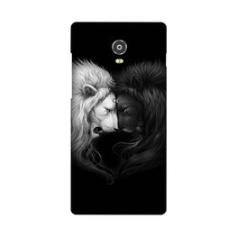 Dark White Lion Case for Lenovo Vibe P1(Design - 140)