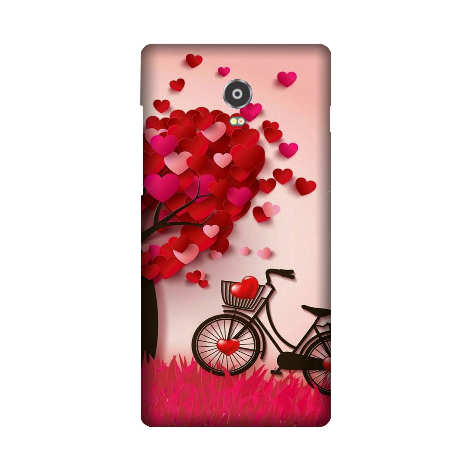Red Heart Cycle Case for Lenovo Vibe P1 (Design No. 222)