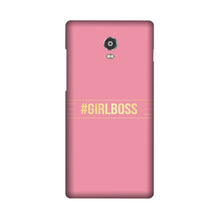 Girl Boss Pink Mobile Back Case for Lenovo Vibe P1 (Design - 263)