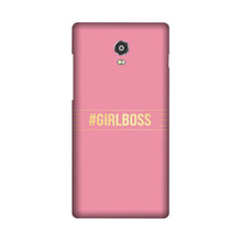 Girl Boss Pink Mobile Back Case for Lenovo Vibe P1 (Design - 263)