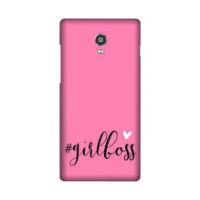 Girl Boss Pink Mobile Back Case for Lenovo Vibe P1 (Design - 269)