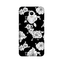White flowers Black Background Mobile Back Case for Lenovo Vibe X3 (Design - 9)