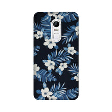 White flowers Blue Background2 Mobile Back Case for Lenovo Vibe X3 (Design - 15)