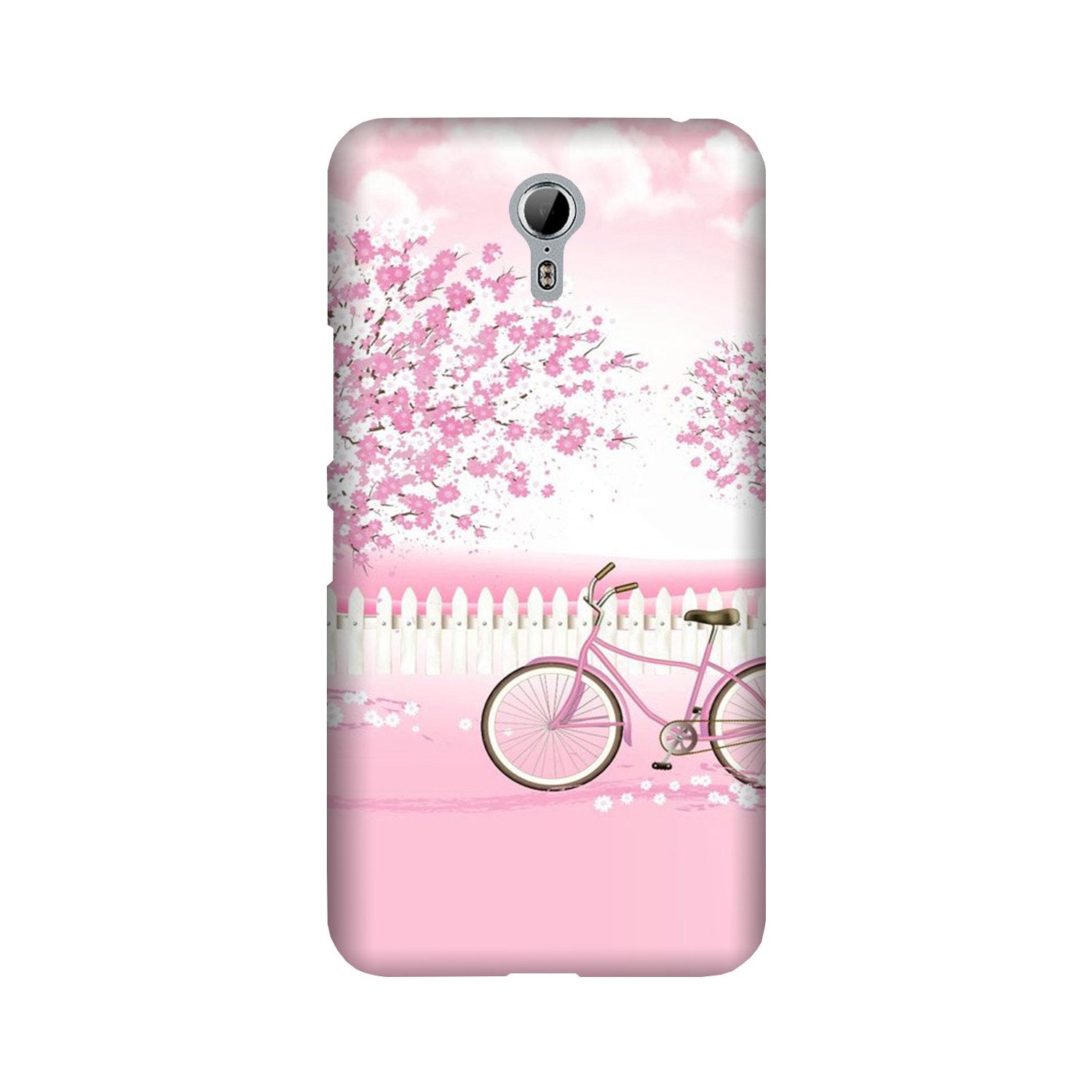 Pink Flowers Cycle Case for Lenovo Zuk Z1  (Design - 102)