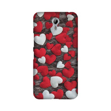 Red White Hearts Mobile Back Case for Lenovo Zuk Z1  (Design - 105)