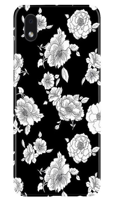 White flowers Black Background Case for Samsung Galaxy M01 Core