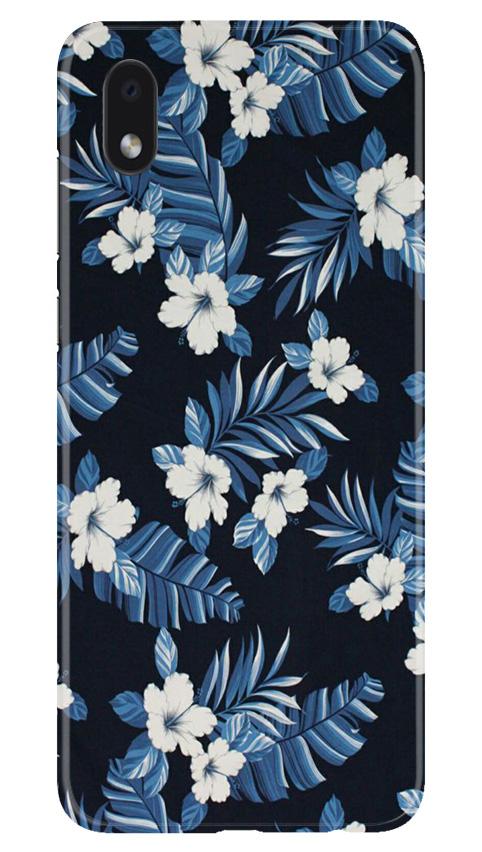 White flowers Blue Background2 Case for Samsung Galaxy M01 Core