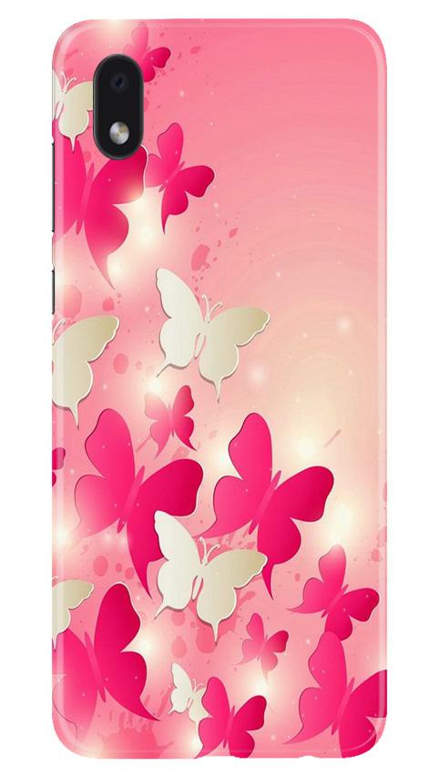White Pick Butterflies Case for Samsung Galaxy M01 Core