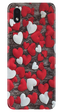 Red White Hearts Mobile Back Case for Samsung Galaxy M01 Core  (Design - 105)