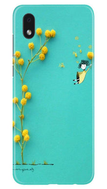 Flowers Girl Mobile Back Case for Samsung Galaxy M01 Core (Design - 216)