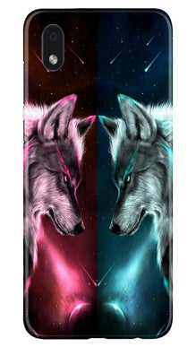 Wolf fight Mobile Back Case for Samsung Galaxy M01 Core (Design - 221)