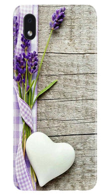 White Heart Mobile Back Case for Samsung Galaxy M01 Core (Design - 298)