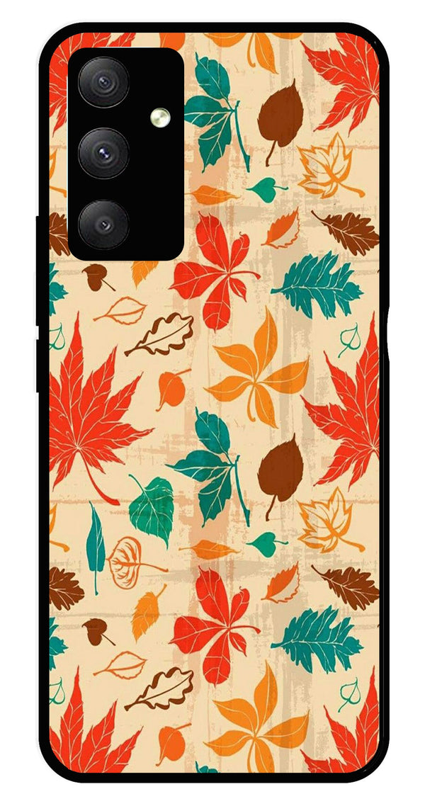 Leafs Design Metal Mobile Case for Samsung Galaxy M13 4G   (Design No -14)