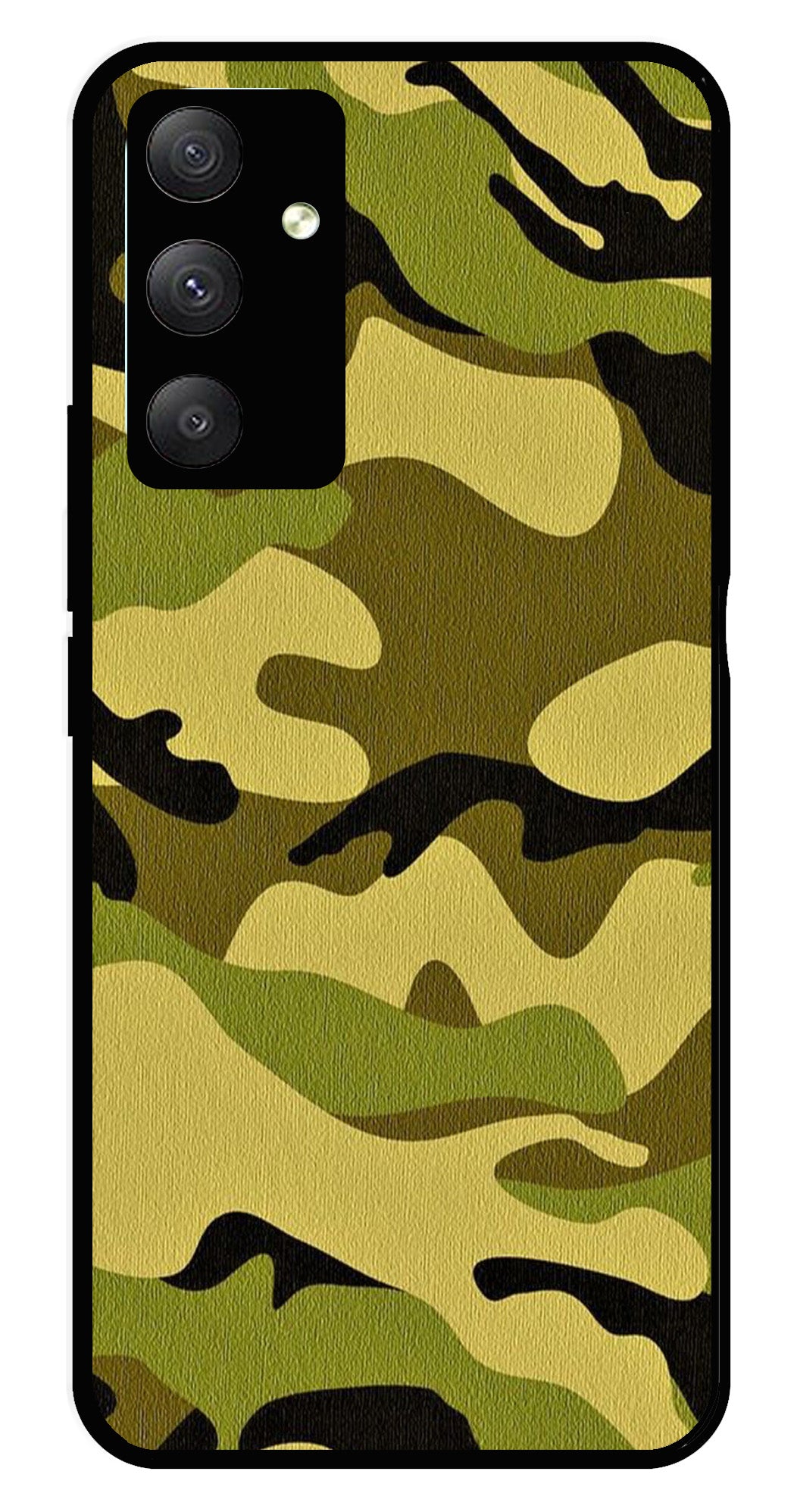 Army Pattern Metal Mobile Case for Samsung Galaxy M13 4G   (Design No -35)