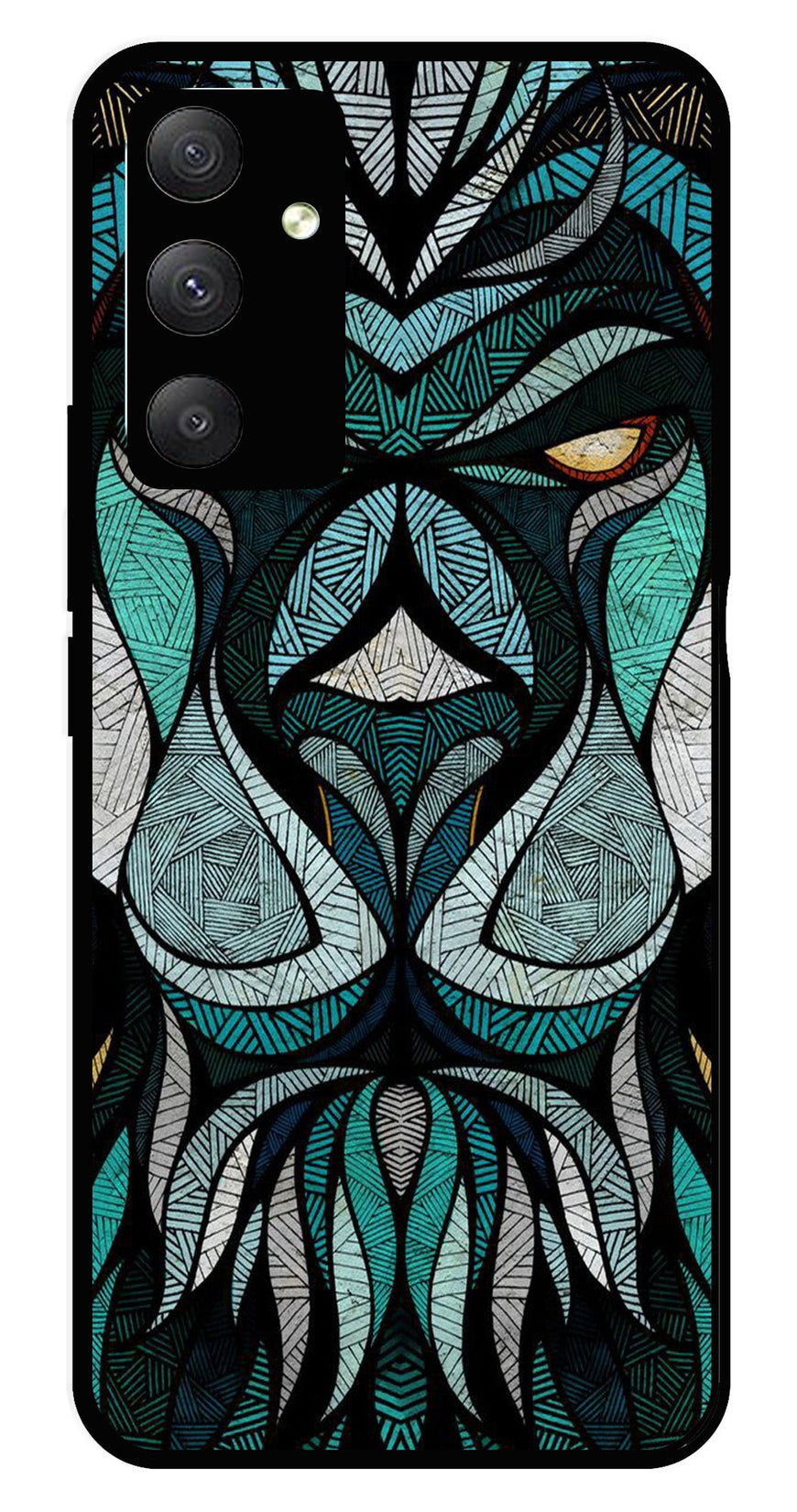 Lion Pattern Metal Mobile Case for Samsung Galaxy F13 4G   (Design No -40)