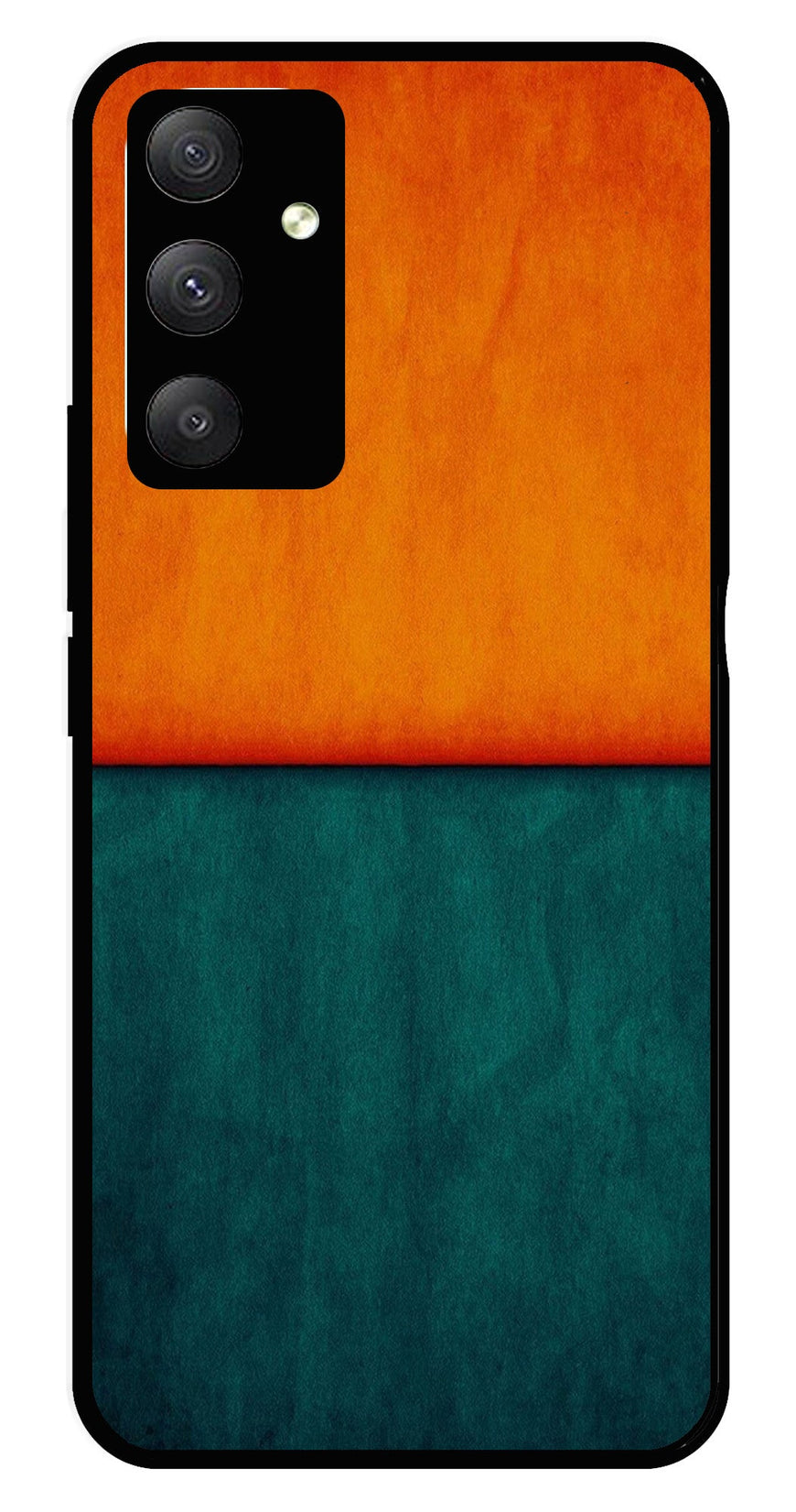 Orange Green Pattern Metal Mobile Case for Samsung Galaxy F13 4G   (Design No -45)