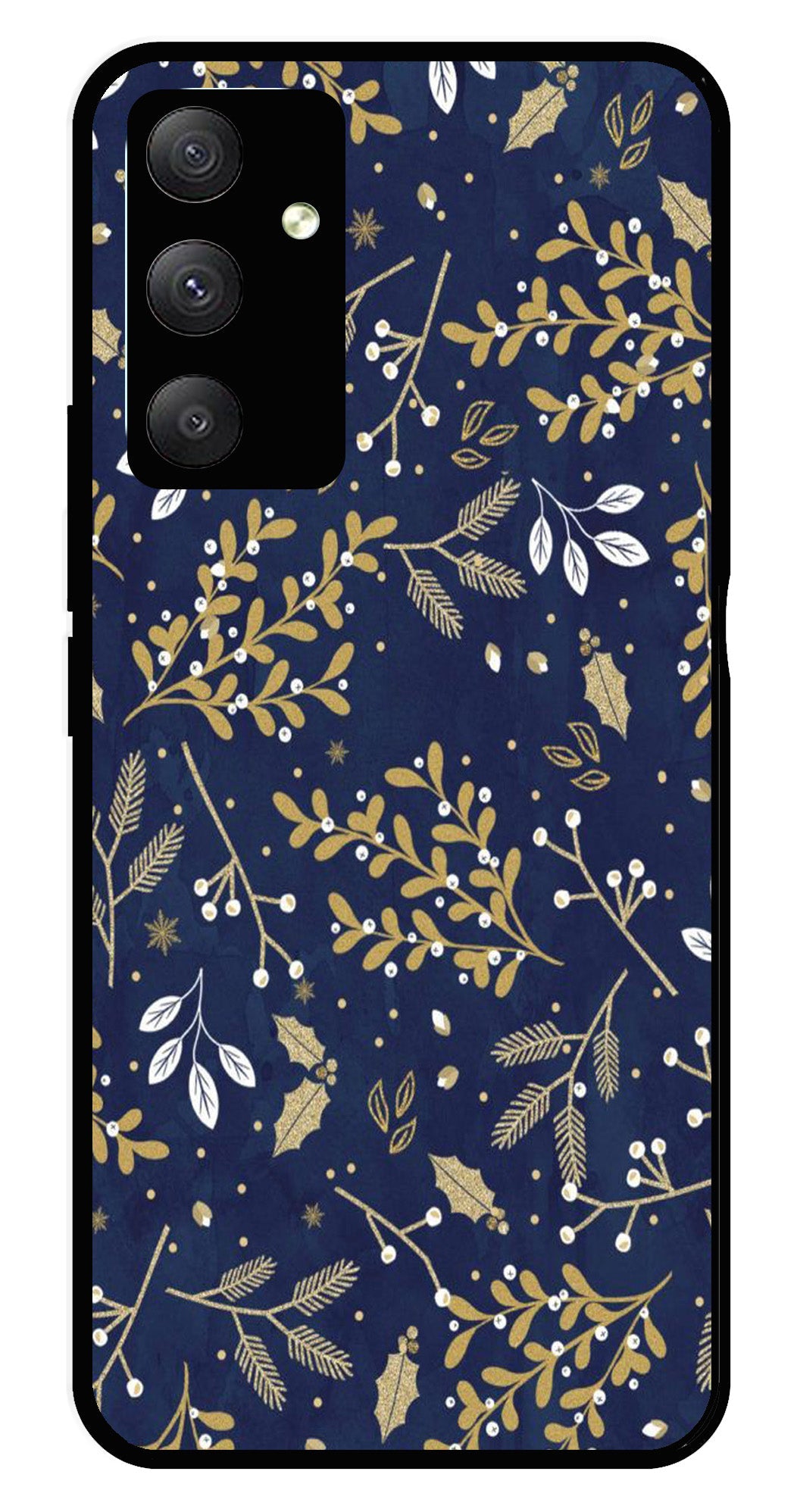 Floral Pattern  Metal Mobile Case for Samsung Galaxy M13 4G   (Design No -52)