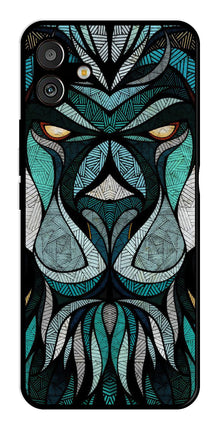 Lion Pattern Metal Mobile Case for Samsung Galaxy M13 5G