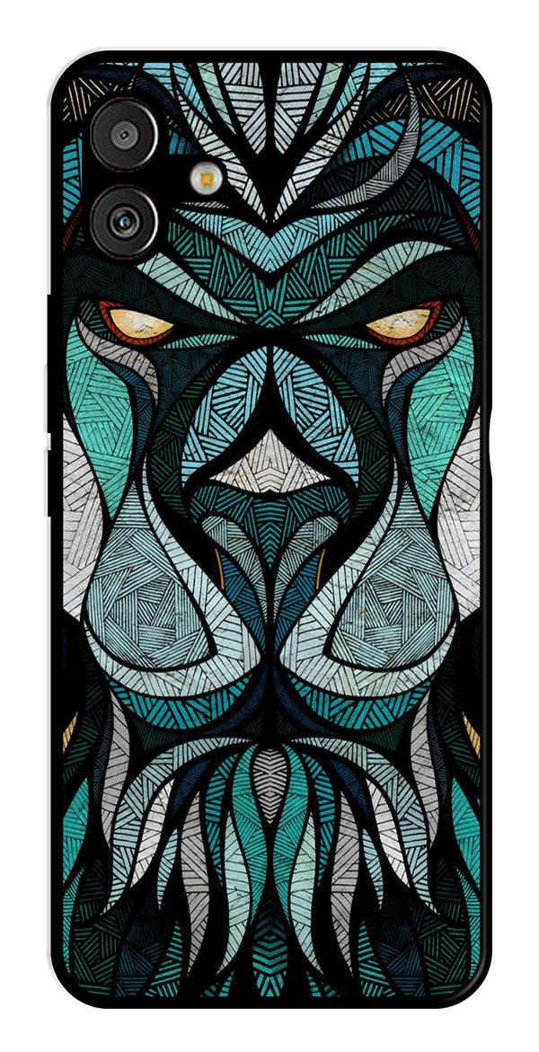 Lion Pattern Metal Mobile Case for Samsung Galaxy M13 5G   (Design No -40)