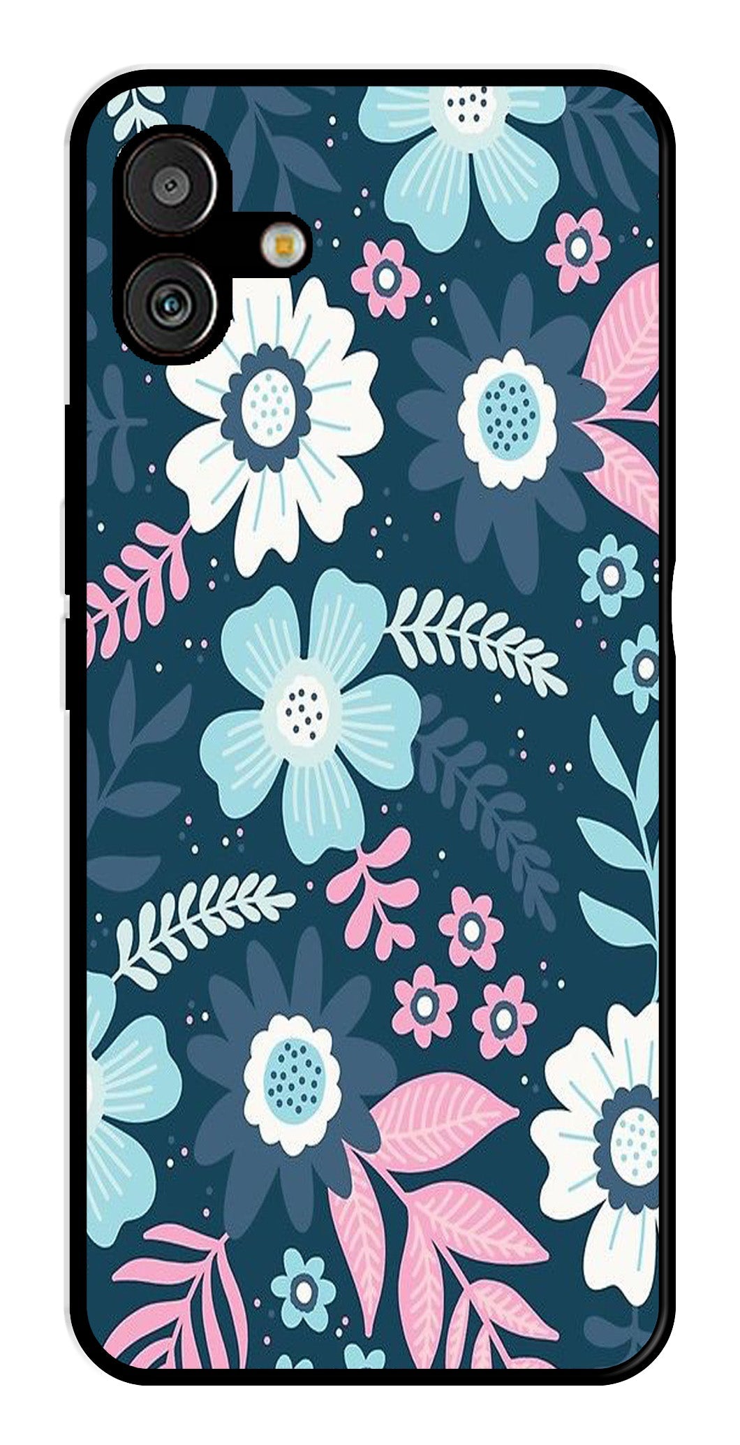 Flower Leaves Design Metal Mobile Case for Samsung Galaxy M13 5G   (Design No -50)