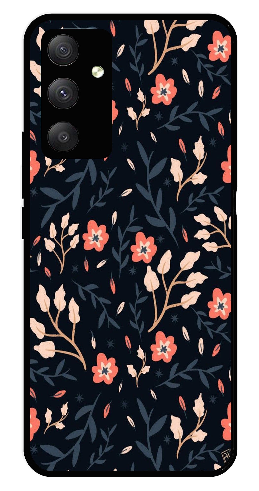 Floral Pattern Metal Mobile Case for Samsung Galaxy M14 5G   (Design No -10)