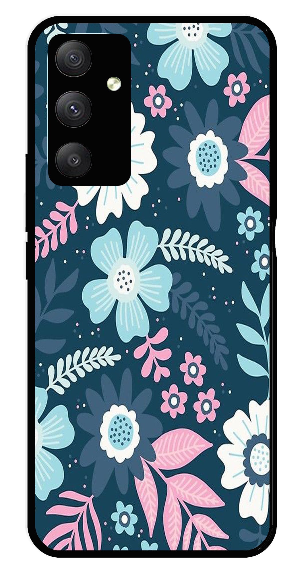 Flower Leaves Design Metal Mobile Case for Samsung Galaxy M14 5G   (Design No -50)