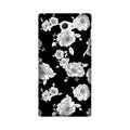 White flowers Black Background Case for Sony M2