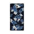 White flowers Blue Background2 Case for Sony M2