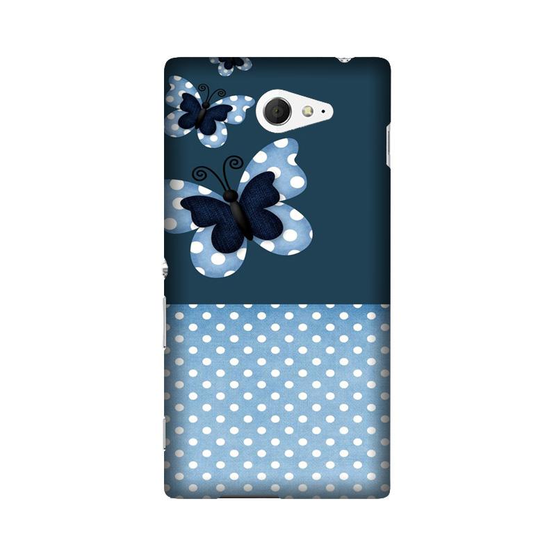 White dots Butterfly Case for Sony M2