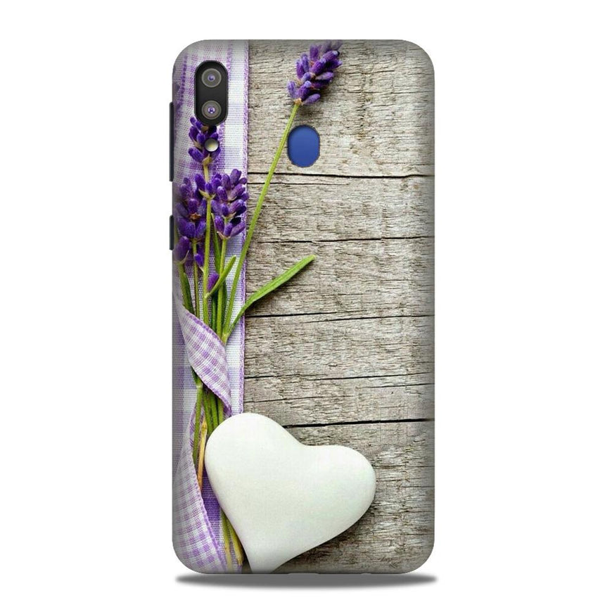 White Heart Case for Samsung Galaxy M20 (Design No. 298)