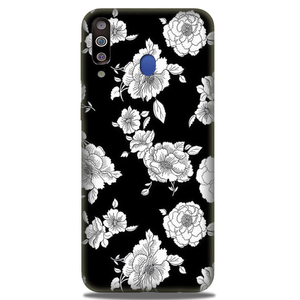 White flowers Black Background Case for Huawei 20i