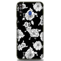 White flowers Black Background Case for Samsung Galaxy M30