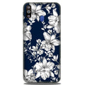White flowers Blue Background Case for Samsung Galaxy M30