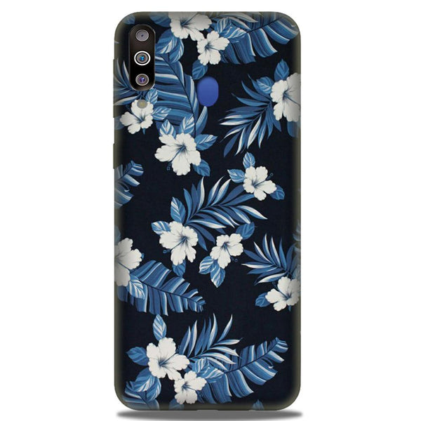 White flowers Blue Background2 Case for Samsung Galaxy M30