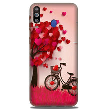 Red Heart Cycle Mobile Back Case for Samsung Galaxy A20s (Design - 222)