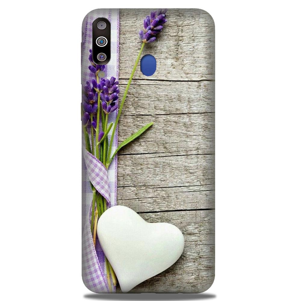 White Heart Case for Samsung Galaxy M40 (Design No. 298)