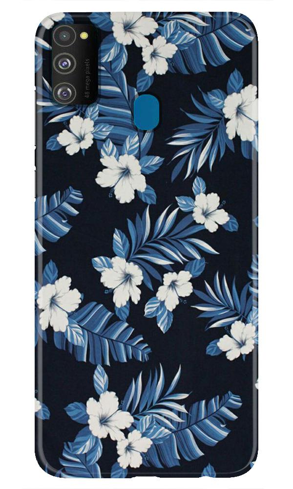 White flowers Blue Background2 Case for Samsung Galaxy M30s