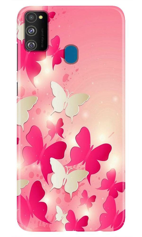 White Pick Butterflies Case for Samsung Galaxy M30s