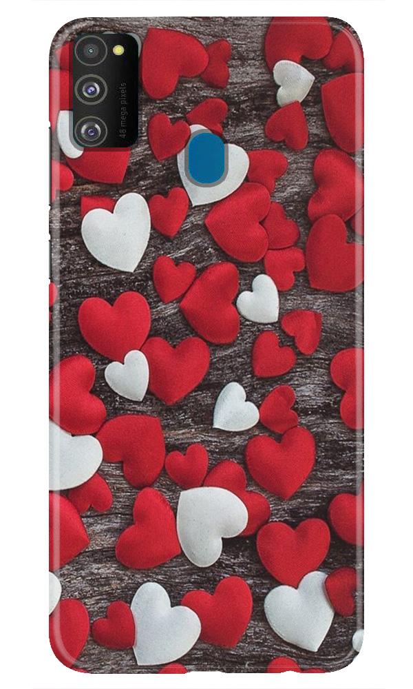Red White Hearts Case for Samsung Galaxy M30s  (Design - 105)