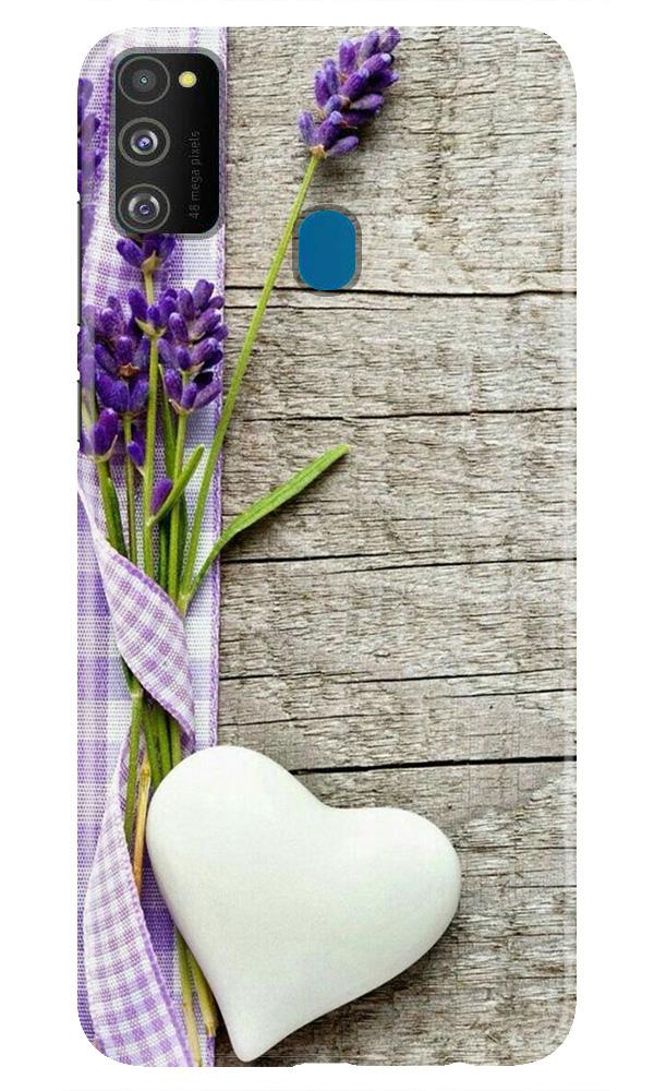 White Heart Case for Samsung Galaxy M30s (Design No. 298)