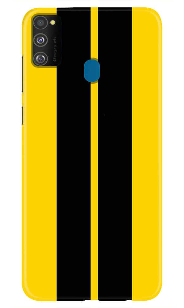 Black Yellow Pattern Mobile Back Case for Samsung Galaxy M30s  (Design - 377)