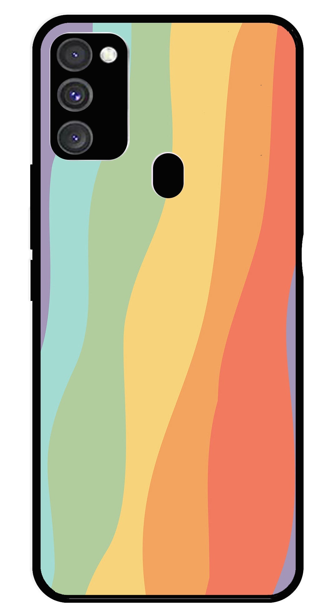 Muted Rainbow Metal Mobile Case for Samsung Galaxy M30s   (Design No -02)