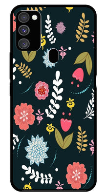 Floral Pattern2 Metal Mobile Case for Samsung Galaxy M21