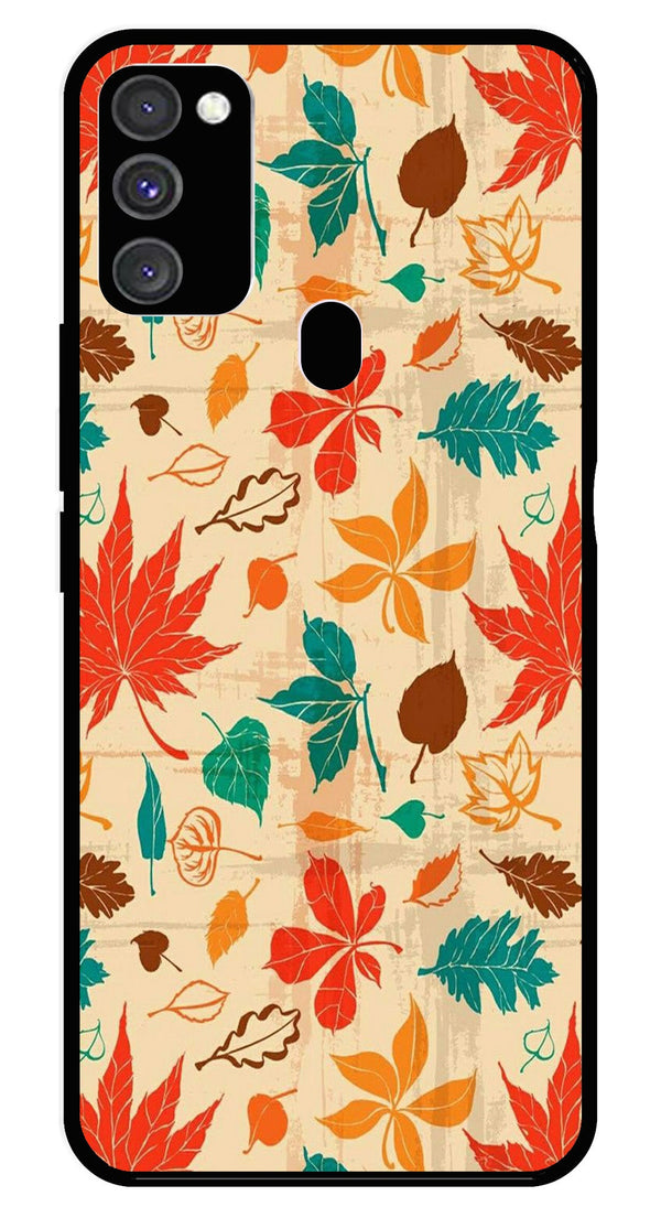Leafs Design Metal Mobile Case for Samsung Galaxy M21   (Design No -14)