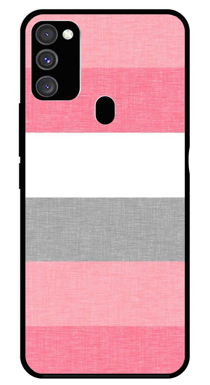 Pink Pattern Metal Mobile Case for Samsung Galaxy M21   (Design No -23)