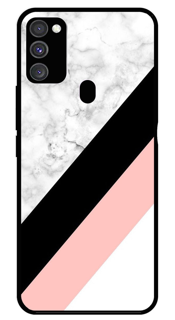 Marble Design Metal Mobile Case for Samsung Galaxy M21   (Design No -24)