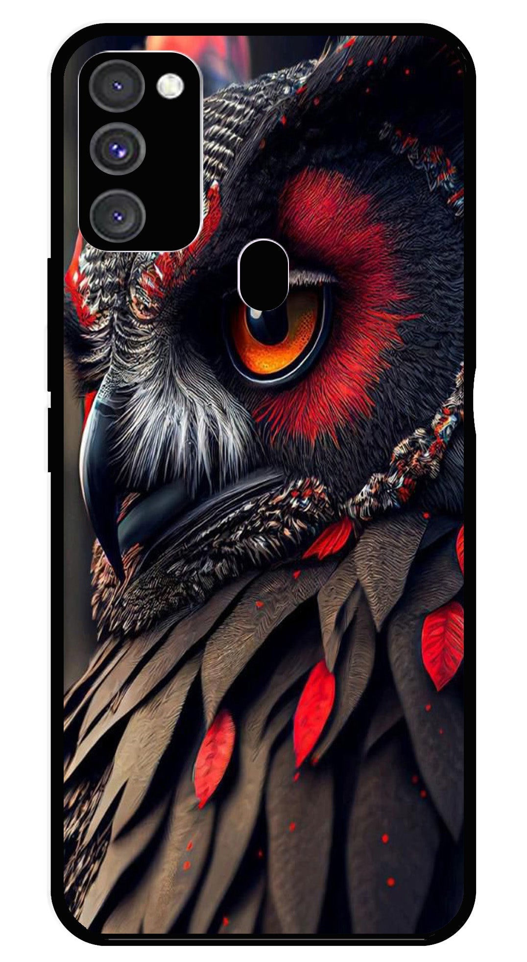 Owl Design Metal Mobile Case for Samsung Galaxy M30s   (Design No -26)
