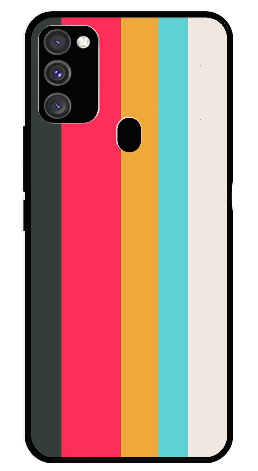 Muted Rainbow Metal Mobile Case for Samsung Galaxy M21   (Design No -31)