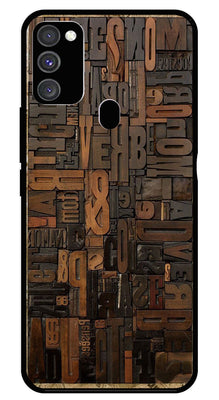 Alphabets Metal Mobile Case for Samsung Galaxy M21